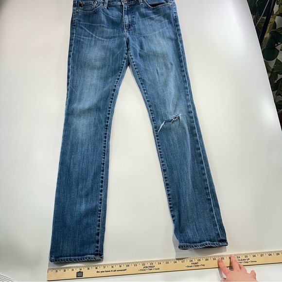 AG Adriano Goldschmied Light Blue Straight Leg Jeans - Picture 12 of 14
